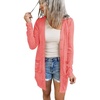 MEROKEETY Womens Summer Lightweight Long Cardigan 2026 Open Front Pockets | Long Sleeve, Button Down, Light Cardigan Sweaters, Loose Outwear, Beach Vacation Cover Up, Trendy Outfits, Fashion Clothes(Coralred)