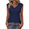 Womens Summer Sleeveless Eyelet Tank Top V Neck Lightweight Sweater Vest | 2026, Knitted, Business Casual, Stretchable, Ribbed, Relaxed, Breathable, Dressy Blouse Shirts, Layering, Fall Outfit Clothes(Navy)
