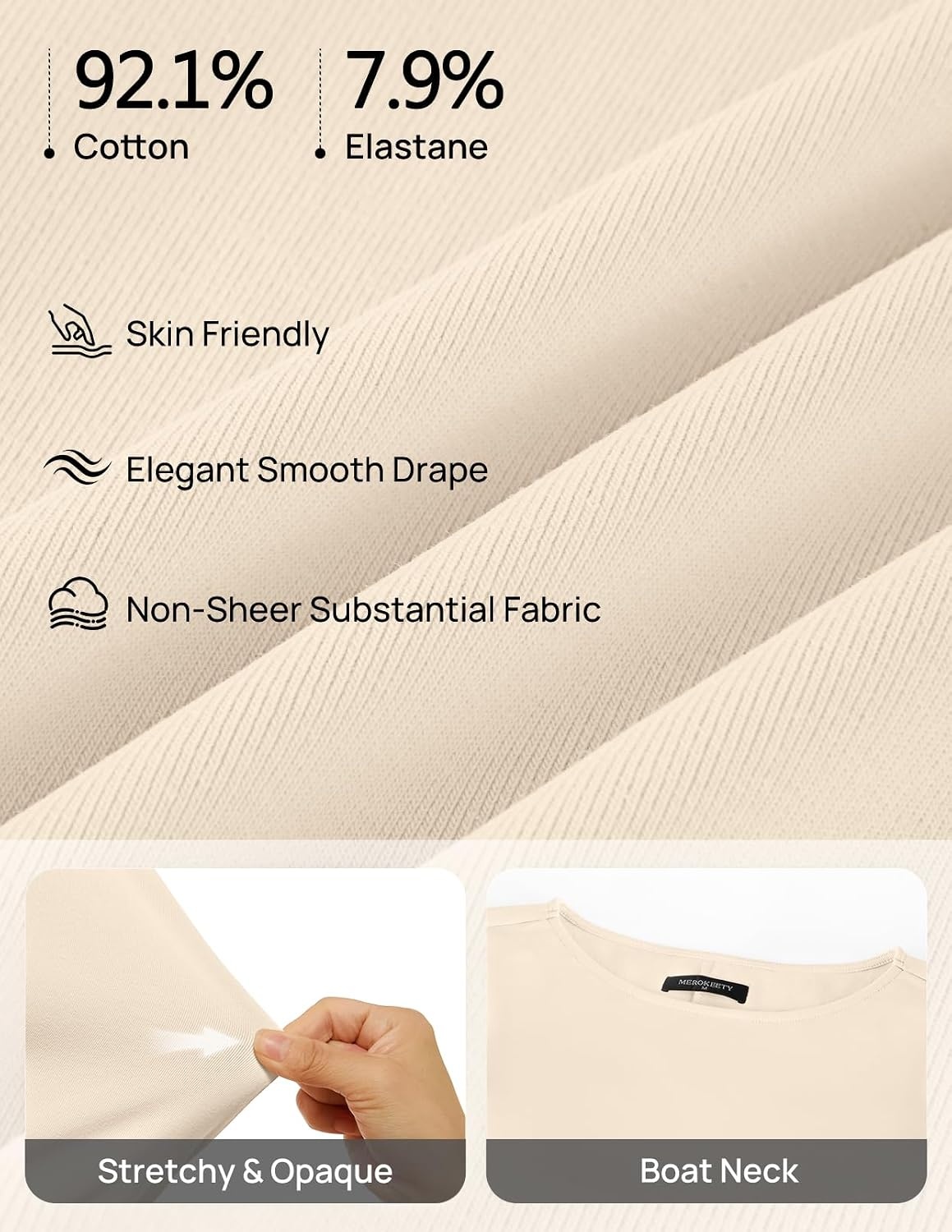 image:imageMEROKEETY Womens Fall Long Sleeve Tie Waist Boat Neck Elegant Midi Dresses Ruched Waist Trendy Bell Sleeve Back Slit Slimming Fit Business Casual Formal Wedding Guest Cocktail Dress Work OutfitsApricot