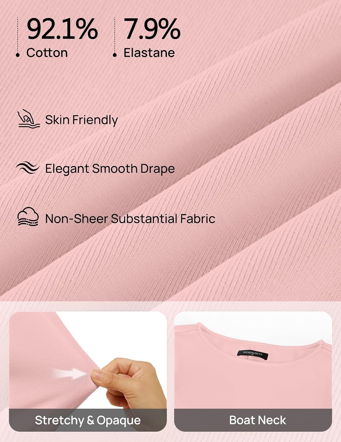 image:imageMEROKEETY Womens Fall Long Sleeve Tie Waist Boat Neck Elegant Midi Dresses Ruched Waist Trendy Bell Sleeve Back Slit Slimming Fit Business Casual Formal Wedding Guest Cocktail Dress Work OutfitsPink
