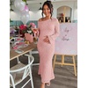 MEROKEETY Women’s Lace Off The Shoulder Wedding Guest Maxi Dress 2026 | Floral Jacquard, Bell Long Sleeve, Fitted, Bodycon, Ruched, Lined, Elegant Formal Outfifs, Cocktail Party Date Night Dresses(Pink)