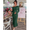 MEROKEETY Women’s Lace Off The Shoulder Wedding Guest Maxi Dress 2026 | Floral Jacquard, Bell Long Sleeve, Fitted, Bodycon, Ruched, Lined, Elegant Formal Outfifs, Cocktail Party Date Night Dresses(Darkgreen)