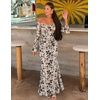 MEROKEETY Women’s Off Shoulder Bodycon Fall 2026 Party Formal Maxi Dress | Wedding Guest Cocktail, Bell Long Sleeve, Floral Mesh, Ruched Bust, 2026 Winter, Elegant Sexy Trendy, Date Night Club Dresses(Apricot)