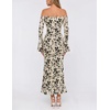 MEROKEETY Women’s Off Shoulder Bodycon Fall 2026 Party Formal Maxi Dress | Wedding Guest Cocktail, Bell Long Sleeve, Floral Mesh, Ruched Bust, 2026 Winter, Elegant Sexy Trendy, Date Night Club Dresses(Apricot)