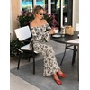 MEROKEETY Women’s Off Shoulder Bodycon Fall 2026 Party Formal Maxi Dress | Wedding Guest Cocktail, Bell Long Sleeve, Floral Mesh, Ruched Bust, 2026 Winter, Elegant Sexy Trendy, Date Night Club Dresses(Apricot)
