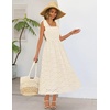 MEROKEETY Women’s Summer Eyelet Square Neck Sundress 2026 Spring Sleeveless Flowy A Line Beach Vacation Long Maxi Dress(Apricot)