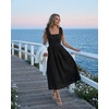MEROKEETY Women’s Summer Eyelet Square Neck Sundress 2026 Spring Sleeveless Flowy A Line Beach Vacation Long Maxi Dress(Black)
