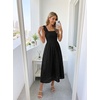MEROKEETY Women’s Summer Eyelet Square Neck Sundress 2026 Spring Sleeveless Flowy A Line Beach Vacation Long Maxi Dress(Black)