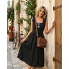 MEROKEETY Women’s Summer Eyelet Square Neck Sundress 2026 Spring Sleeveless Flowy A Line Beach Vacation Long Maxi Dress(Black)