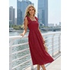 MEROKEETY Women’s Summer Eyelet Square Neck Sundress 2026 Spring Sleeveless Flowy A Line Beach Vacation Long Maxi Dress(Red)