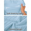 MEROKEETY Women’s Summer Sleeveless Fringe Dress A Line Pleated Midi Dress | Round Neck, Flowy Hem, Business Casual Outfits 2026, Strerchy Ribbed Knit, Wedding Guest Cocktail, Baby Shower(Blue)