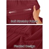 MEROKEETY Women’s Summer Sleeveless Fringe Dress A Line Pleated Midi Dress | Round Neck, Flowy Hem, Business Casual Outfits 2026, Strerchy Ribbed Knit, Wedding Guest Cocktail, Baby Shower(Wine)
