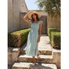 MEROKEETY Women’s Summer Sleeveless Smocked Floral Maxi Dress | Square Neck, Flowy Sundress, Ruffle Straps, Side Pockets, Boho Beach Vacation, Tiered Ruffle Hem, A Line, Long Dress(Green)