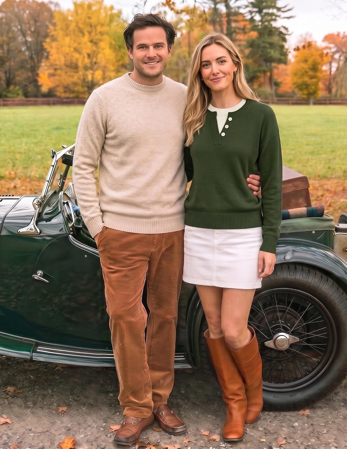 image:imageMEROKEETY Womens Fall Oversized Pullover Sweater Layered Neck Henley Tops Crew Neck Buttoned V Neck 2 in 1 2026 Winter Long Sleeves Color Block Soft Warm Ribbed Hem Stylish Trendy FashionArmygreen