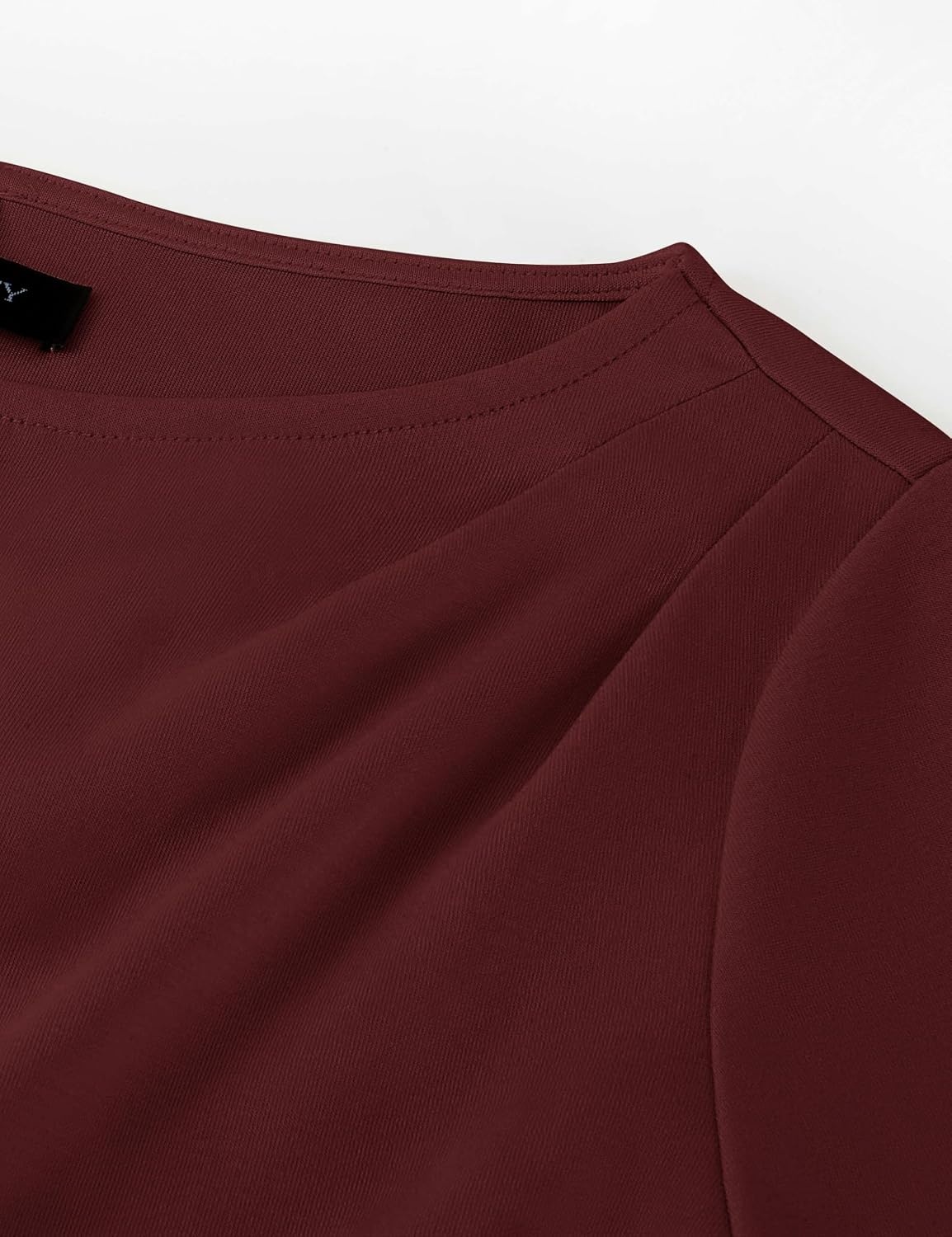 image:imageMEROKEETY Womens Peplum Tops Long Sleeve Fall Dressy Business Casual Blouse Elegant Trendy Shirts Work Office Outfit Ruched Waist Crew Neckline Slim Fit Flared Sleeves 2026 Fall Fashion ClothesWine