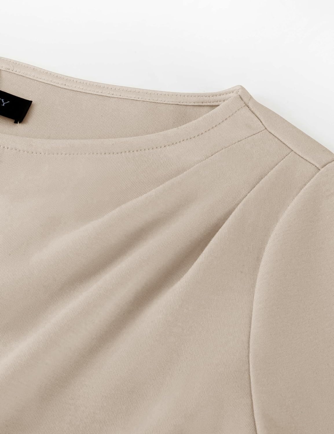 image:imageMEROKEETY Womens Peplum Tops Long Sleeve Fall Dressy Business Casual Blouse Elegant Trendy Shirts Work Office Outfit Ruched Waist Crew Neckline Slim Fit Flared Sleeves 2026 Fall Fashion ClothesApricot