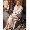MEROKEETY Women’s 2026 Fashion Satin Lace Trim Business Casual Maxi Skirts | Silk Skirt, Mermaid Fishtail, Elastic High Waist, Flowy Long Skirt, Elegant Classy, Dressy Casual, Fall Trendy Outfits(Champagne)