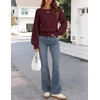 MEROKEETY Womens Boat Neck Long Lantern Sleeve Sweaters 2026 Dressy Casual | Hollow Out, Knitted, Cozy, Loose Ribbed Hem Pullover, Trendy Drop Shoulder Jumper Top, Fall Fashion, Layering Winter Clothing(Wine)