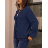 MEROKEETY Womens Cable Knit Cardigan Sweaters Trendy Fall Sweater 2026 | Long Lantern Sleeve, Button Up Cardigans, Ribbed Hem, Dropped Shoulder, Stretchy Knit, Cute Open Front Coats, Winter Clothes(Navy)