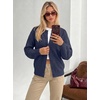 MEROKEETY Womens Cable Knit Cardigan Sweaters Trendy Fall Sweater 2026 | Long Lantern Sleeve, Button Up Cardigans, Ribbed Hem, Dropped Shoulder, Stretchy Knit, Cute Open Front Coats, Winter Clothes(Navy)
