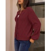 MEROKEETY Womens Cable Knit Cardigan Sweaters Trendy Fall Sweater 2026 | Long Lantern Sleeve, Button Up Cardigans, Ribbed Hem, Dropped Shoulder, Stretchy Knit, Cute Open Front Coats, Winter Clothes(Winered)