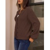 MEROKEETY Womens Cable Knit Cardigan Sweaters Trendy Fall Sweater 2026 | Long Lantern Sleeve, Button Up Cardigans, Ribbed Hem, Dropped Shoulder, Stretchy Knit, Cute Open Front Coats, Winter Clothes(Coffee)