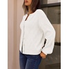 MEROKEETY Womens Cable Knit Cardigan Sweaters Trendy Fall Sweater 2026 | Long Lantern Sleeve, Button Up Cardigans, Ribbed Hem, Dropped Shoulder, Stretchy Knit, Cute Open Front Coats, Winter Clothes(White)