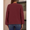 MEROKEETY Womens Cable Knit Cardigan Sweaters Trendy Fall Sweater 2026 | Long Lantern Sleeve, Button Up Cardigans, Ribbed Hem, Dropped Shoulder, Stretchy Knit, Cute Open Front Coats, Winter Clothes(Winered)