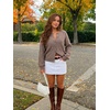 MEROKEETY Womens Cable Knit Cardigan Sweaters Trendy Fall Sweater 2026 | Long Lantern Sleeve, Button Up Cardigans, Ribbed Hem, Dropped Shoulder, Stretchy Knit, Cute Open Front Coats, Winter Clothes(Cashmere)