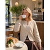 MEROKEETY Womens Cable Knit Cardigan Sweaters Trendy Fall Sweater 2026 | Long Lantern Sleeve, Button Up Cardigans, Ribbed Hem, Dropped Shoulder, Stretchy Knit, Cute Open Front Coats, Winter Clothes(Sand)