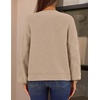 MEROKEETY Womens Cable Knit Cardigan Sweaters Trendy Fall Sweater 2026 | Long Lantern Sleeve, Button Up Cardigans, Ribbed Hem, Dropped Shoulder, Stretchy Knit, Cute Open Front Coats, Winter Clothes(Sand)