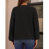 MEROKEETY Womens Cable Knit Cardigan Sweaters Trendy Fall Sweater 2026 | Long Lantern Sleeve, Button Up Cardigans, Ribbed Hem, Dropped Shoulder, Stretchy Knit, Cute Open Front Coats, Winter Clothes(Black)