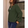 MEROKEETY Womens Cable Knit Cardigan Sweaters Trendy Fall Sweater 2026 | Long Lantern Sleeve, Button Up Cardigans, Ribbed Hem, Dropped Shoulder, Stretchy Knit, Cute Open Front Coats, Winter Clothes(Armygreen)