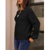 MEROKEETY Womens Cable Knit Cardigan Sweaters Trendy Fall Sweater 2026 | Long Lantern Sleeve, Button Up Cardigans, Ribbed Hem, Dropped Shoulder, Stretchy Knit, Cute Open Front Coats, Winter Clothes(Black)