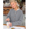 MEROKEETY Womens Chunky Button Up Cable Knit Trendy Cardigan Sweaters | Cozy Vintage Knit, Horn Buttons, Open Front Cardigan, 2026 Fall Fashion Sweaters, Loose Fit, Trendy Outfits, Winter Outerwear(Grey)