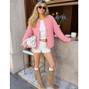 MEROKEETY Womens Chunky Button Up Cable Knit Trendy Cardigan Sweaters | Cozy Vintage Knit, Horn Buttons, Open Front Cardigan, 2026 Fall Fashion Sweaters, Loose Fit, Trendy Outfits, Winter Outerwear(Pink)
