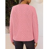 MEROKEETY Womens Chunky Button Up Cable Knit Trendy Cardigan Sweaters | Cozy Vintage Knit, Horn Buttons, Open Front Cardigan, 2026 Fall Fashion Sweaters, Loose Fit, Trendy Outfits, Winter Outerwear(Pink)