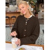 MEROKEETY Womens Chunky Button Up Cable Knit Trendy Cardigan Sweaters | Cozy Vintage Knit, Horn Buttons, Open Front Cardigan, 2026 Fall Fashion Sweaters, Loose Fit, Trendy Outfits, Winter Outerwear(Coffee)