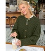 MEROKEETY Womens Chunky Button Up Cable Knit Trendy Cardigan Sweaters | Cozy Vintage Knit, Horn Buttons, Open Front Cardigan, 2026 Fall Fashion Sweaters, Loose Fit, Trendy Outfits, Winter Outerwear(Army)
