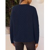 MEROKEETY Womens Chunky Button Up Cable Knit Trendy Cardigan Sweaters | Cozy Vintage Knit, Horn Buttons, Open Front Cardigan, 2026 Fall Fashion Sweaters, Loose Fit, Trendy Outfits, Winter Outerwear(Navy)