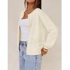 MEROKEETY Women’s Fall Floral Button Up Lightweight Cardigan Sweater Trendy | Long Sleeve, 3D Flowers, Ribbed Knit Details, Soft Fabric, Loose Fit Outfits, Warm Cozy Sweaters, 2026 Winter Clothes(Beige)