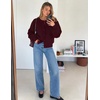 MEROKEETY Women’s Fall Floral Button Up Lightweight Cardigan Sweater Trendy | Long Sleeve, 3D Flowers, Ribbed Knit Details, Soft Fabric, Loose Fit Outfits, Warm Cozy Sweaters, 2026 Winter Clothes(Wine)