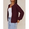 MEROKEETY Women’s Fall Floral Button Up Lightweight Cardigan Sweater Trendy | Long Sleeve, 3D Flowers, Ribbed Knit Details, Soft Fabric, Loose Fit Outfits, Warm Cozy Sweaters, 2026 Winter Clothes(Wine)