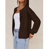MEROKEETY Women’s Fall Floral Button Up Lightweight Cardigan Sweater Trendy | Long Sleeve, 3D Flowers, Ribbed Knit Details, Soft Fabric, Loose Fit Outfits, Warm Cozy Sweaters, 2026 Winter Clothes(Coffee)