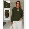 MEROKEETY Women’s Fall Lightweight Sweater Business Casual Tops | Ladies Work Sweaters, Notched Neck, Long Sleeve, Horse bit Accents, Vintage Pullover, 2026 Winter Fashion Clothing(Armygreen)