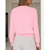 MEROKEETY Women’s Fall Lightweight Sweater Business Casual Tops | Ladies Work Sweaters, Notched Neck, Long Sleeve, Horse bit Accents, Vintage Pullover, 2026 Winter Fashion Clothing(Pink)