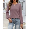 MEROKEETY Womens Fall Lightweight Sweater Long Sleeve Eyelet Pullover Tops | 2026, Ladies, Winter, Cute, Trendy, Crewneck, Pointelle, Balloon Sleeves, Ribbed Hem, Casual, Knit, Fashion Outfit Clothes(Greypurple)