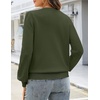 MEROKEETY Womens Fall Lightweight Sweater Long Sleeve Eyelet Pullover Tops | 2026, Ladies, Winter, Cute, Trendy, Crewneck, Pointelle, Balloon Sleeves, Ribbed Hem, Casual, Knit, Fashion Outfit Clothes(Army)