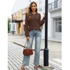 MEROKEETY Womens Fall Lightweight Sweater Long Sleeve Eyelet Pullover Tops | 2026, Ladies, Winter, Cute, Trendy, Crewneck, Pointelle, Balloon Sleeves, Ribbed Hem, Casual, Knit, Fashion Outfit Clothes(Coffee)