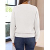 MEROKEETY Women’s Fall Long Sleeve Button Fuzzy Cardigan Sweater | Open Front, Crew Neck, Knit, Cozy, 2026 Winter, Relaxed Fit, Drop Shoulder, Stretchy and Soft, Slightly Cropped Hem, Trendy(White)